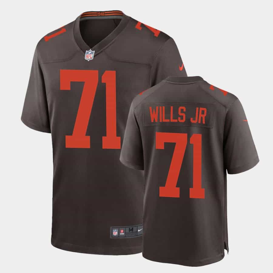 Men Cleveland Browns #71 Jedrick Wills Jr Nike Brown Alternate Game NFL Jersey